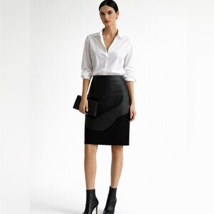 Maison Martin Margiela Leather Pencil Skirt Deconstructed Designer 38/US 2-4 ❤️🎀